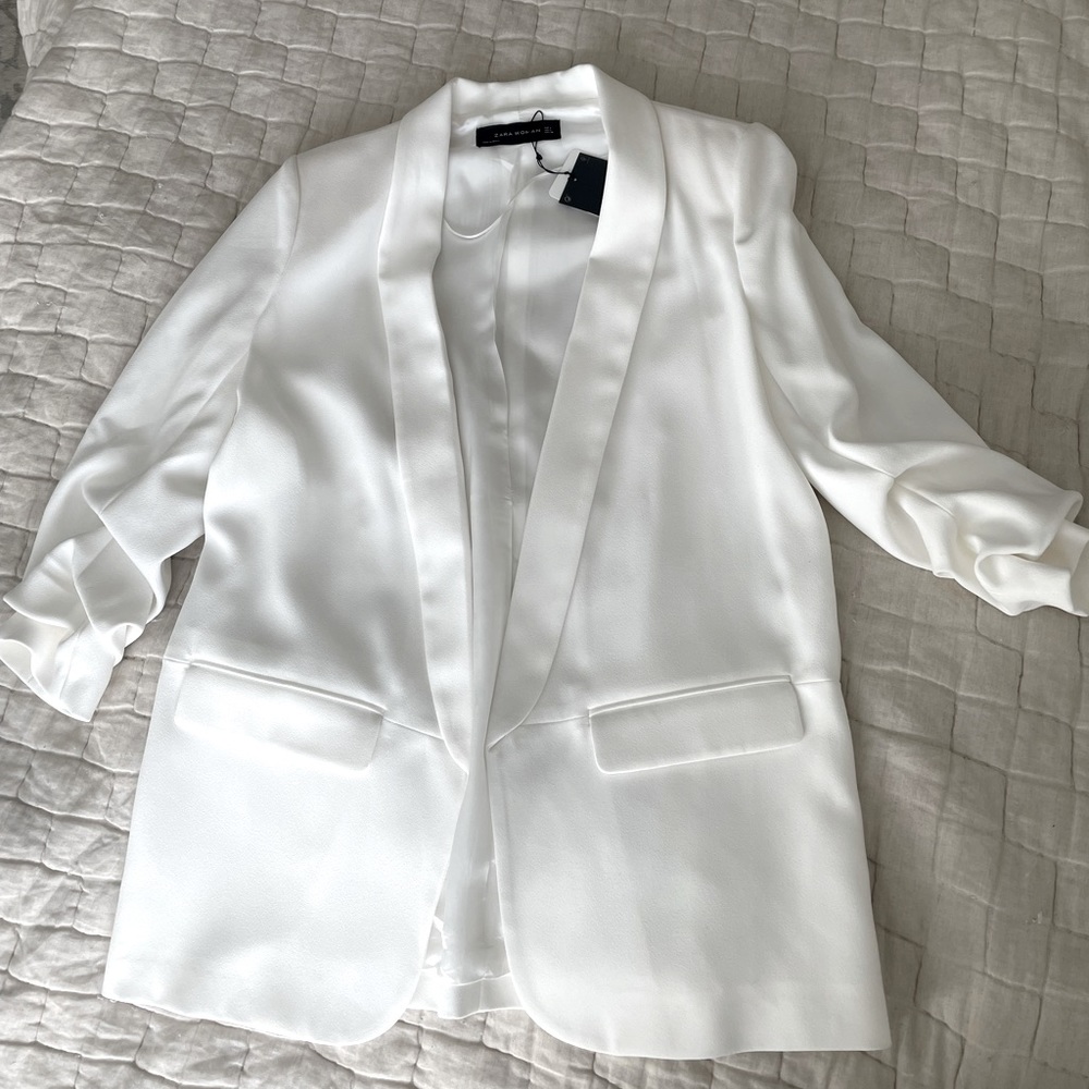 NWT ZARA blazer, white, size L